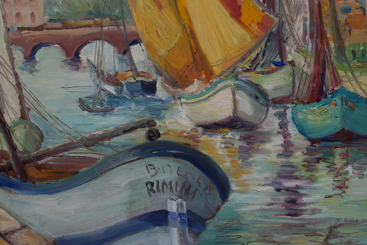 Unidentified AUTHOR, Mediterranean Landscape with Boats, 1955 [2]