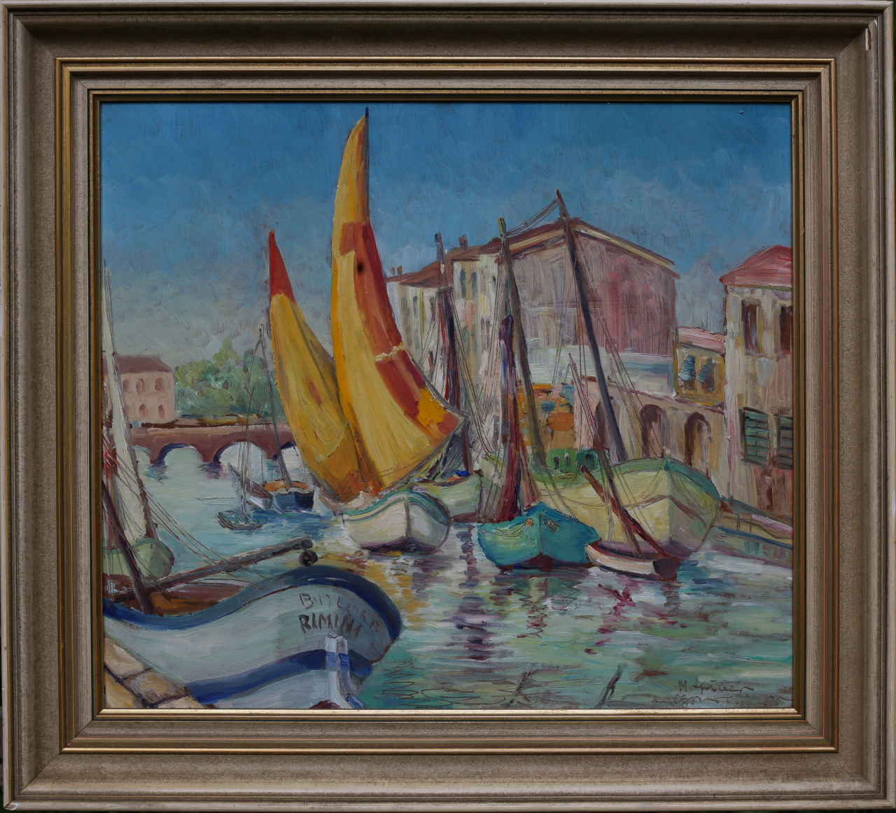 Unidentified AUTHOR, Mediterranean Landscape with Boats, 1955 [4]