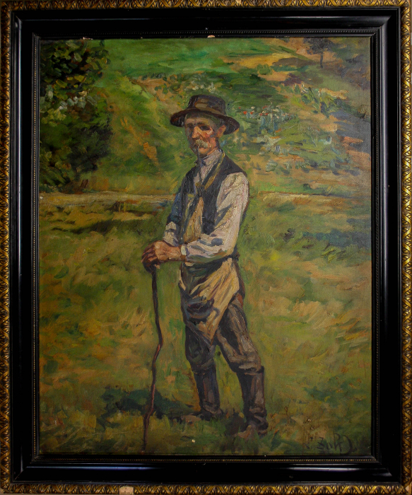 Unidentified AUTHOR, Old Man with Pipe  and Cane [5]