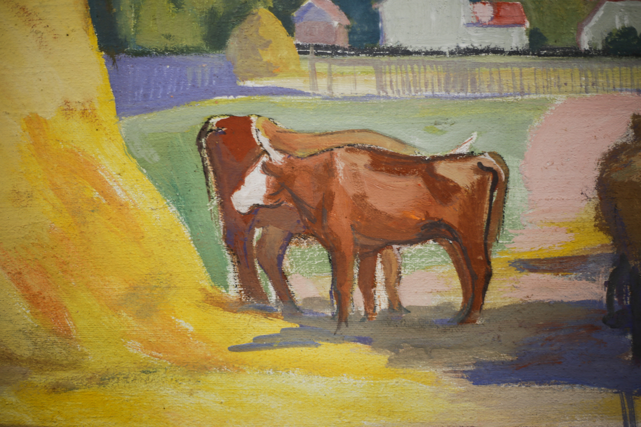 KARÁCSONY János, Peisaj cu fân și vite,1936 [2]