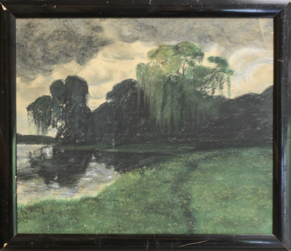 AUTOR neidentificat, Peisaj cu lac și sălcii, 1950 [4]