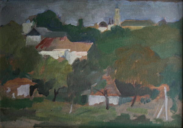 KRISTÓFI János, Landscape with the Church on the Hill [1]