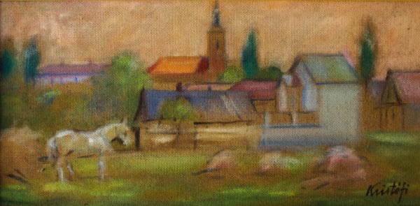 KRISTÓFI János, Rural Landscape with Church [1]