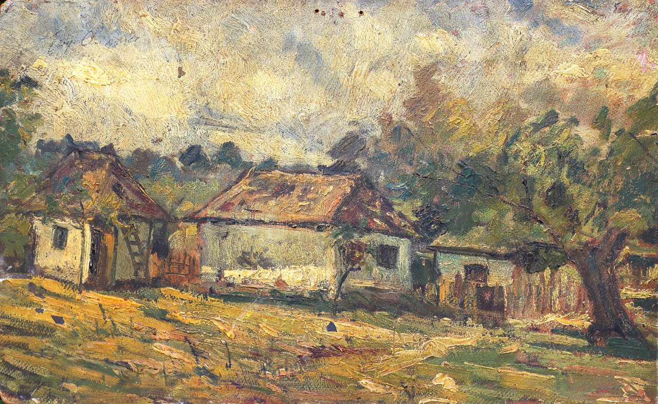 Eugen CHIROVICI,, Peisaje rurale - pictat față / verso [5]