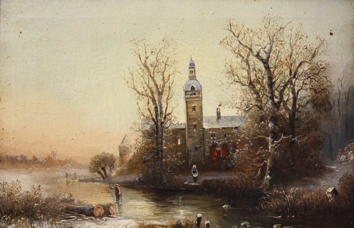 WILKOW A, Romantic Landscape with Mansion, end of the 19th century [1]