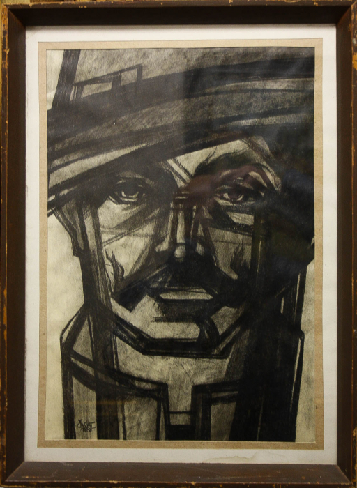 AUTOR neidentificat, Portret de bărbat cu pălărie,1985 [3]