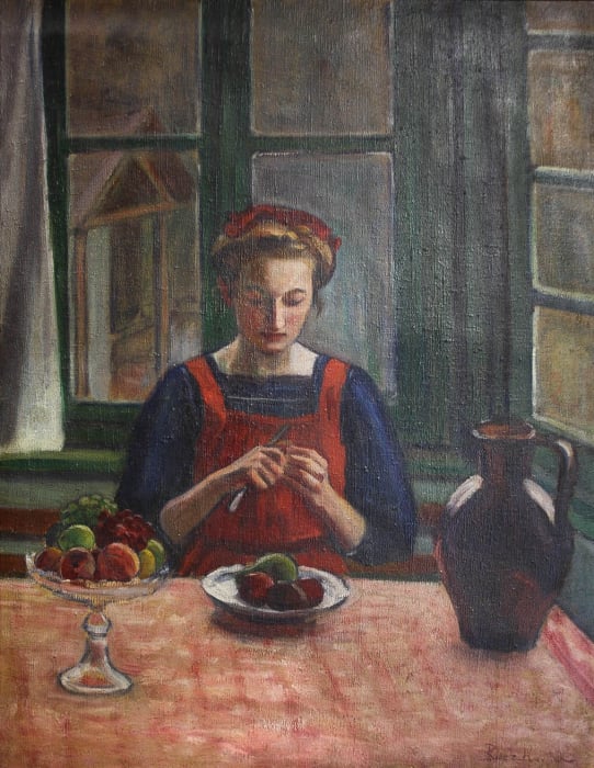 RÁCZ KOVÁCH Margit, Woman Peeling Fruit [1]