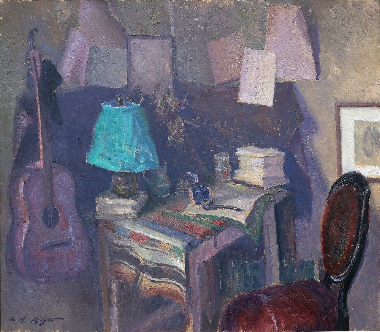 Leon Alexandru BIJU, Interior  with Guitar [1]