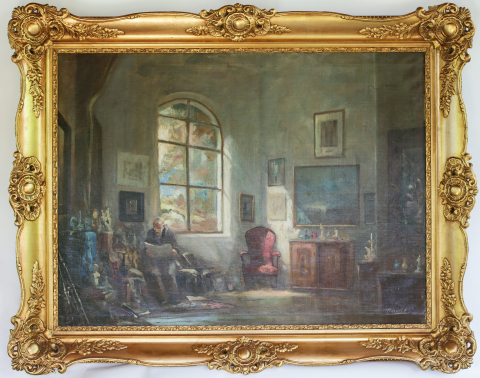 PÉCZELY Antal, Lectură în interior burghez [5]