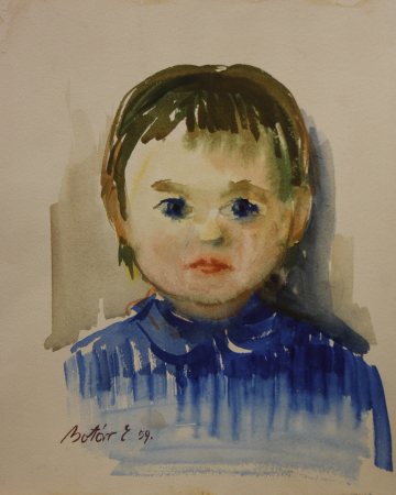 BOTÁR Edith, Portret de fetiță cu ochi albaștri, 1959