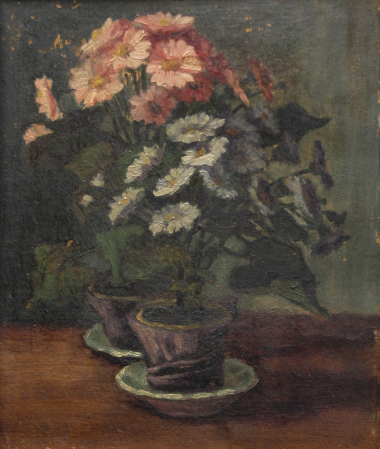 PAINTINGS - LISZTAY József, Still life with Flowers and Mirror