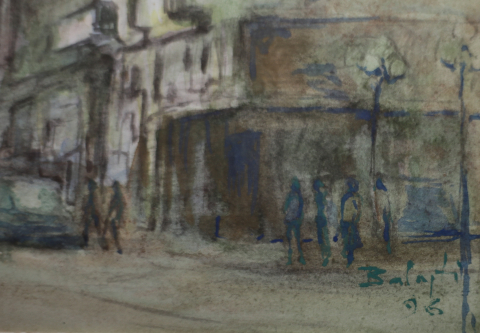 BALAJTI Károly László, Cityscape with a red Dacia Car, 1996 [1]