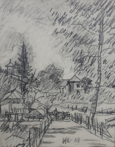GRAPHICS - Henri CATARGI, Landscape in Sinaia, 1939