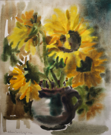 GRAPHICS - Octavia ȚARĂLUNGĂ, Still Life with Sunflowers, 1987