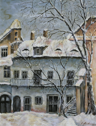 PAINTINGS - Unidentified AUTHOR, Winter in the Slum, 1977