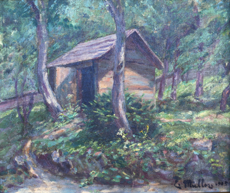 PAINTINGS - Gustav MÜLLER, Log Cabin in the Woods, 1903