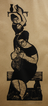 GRAFICĂ - BALOGH  László, Femei cu ulcioare, 1963