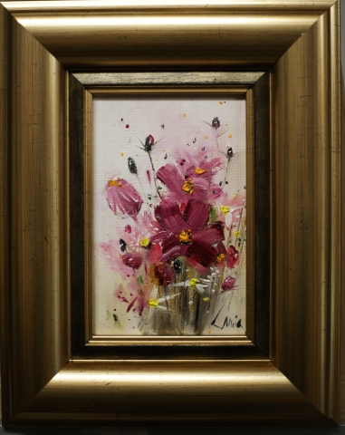 Marin GRUIA, Natură statică cu floricele roz [1]