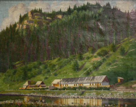 JELINEK Antal, Peisaj montan cu case [0]