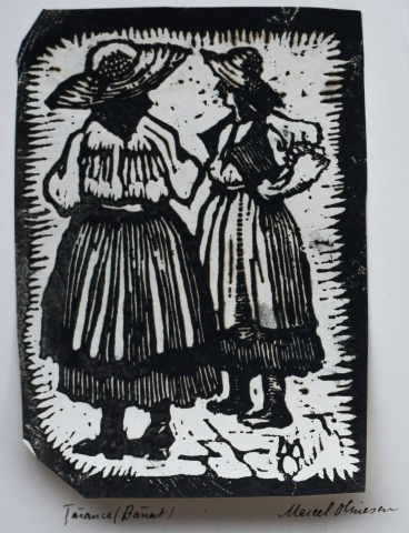 GRAFICĂ - Marcel OLINESCU, Țărănci (Banat)