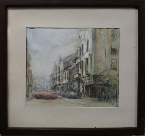 BALAJTI Károly László, Cityscape with a red Dacia Car, 1996 [2]