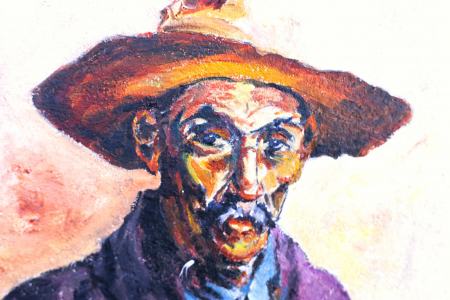 AUTOR neidentificat, Portret de bărbat cu pălărie de soare [1]