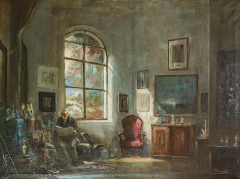 PÉCZELY Antal, Lectură în interior burghez [0]