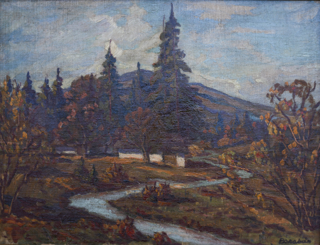 PICTURĂ - BARABÁS Márton I MÁRKUSFALVI, Peisaj de toamnă cu pârâu