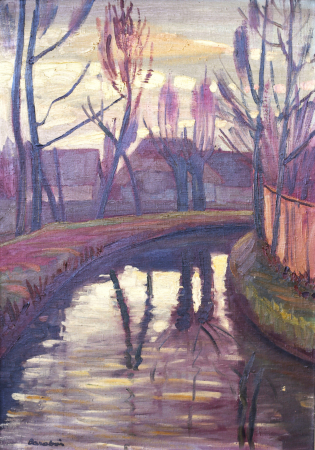 BARABÁS Márton I MÁRKUSFALVI, Peisaj cu râu la apus [0]