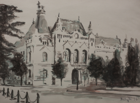 GRAFICĂ - BALAJTI Károly László, Peisaj orădean, 1996