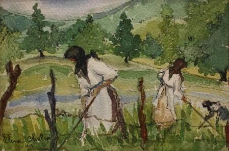 GRAPHICS - Elena CHELSOI, Women Working in the Garden, 1933