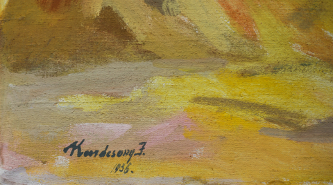 KARÁCSONY János, Peisaj cu fân și vite,1936 [3]