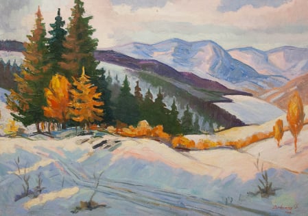 PAINTINGS - Imre DRÓCSAY, Early Winter Landscape, 1963