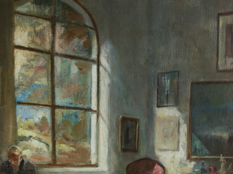 PÉCZELY Antal, Lectură în interior burghez [1]