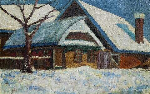 Gábor GYIMESI (GYIMESSY) KOVÁCS, Peisaj rural de iarnă [0]