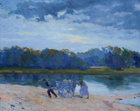 PAINTINGS - FECHTMANN József, Labour in Two near the Mureș River