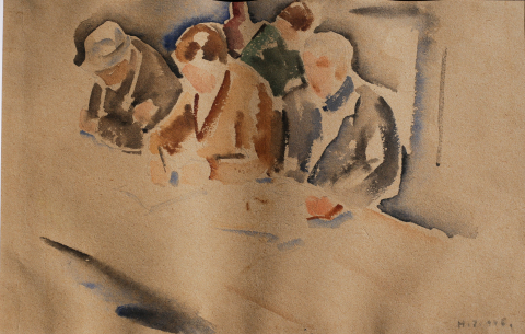 GRAFICĂ - HAJÓS Imre László, Concentrare, 1946