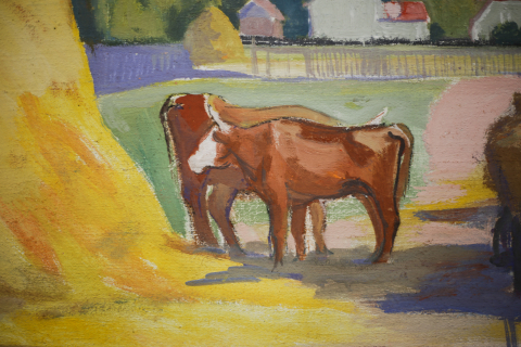 KARÁCSONY János, Peisaj cu fân și vite,1936 [1]