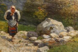 ZORKÓCZY Gyula (atr.),Tărancă la marginea pădurii [1]