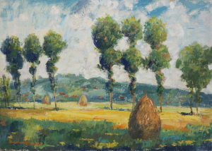 PAINTINGS - DUDÁS Gyula, Maramureș Landscape, 1987