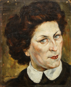 PAINTINGS - HAJÓS Imre László, Portrait of a Lady / Miss (painted front / back)