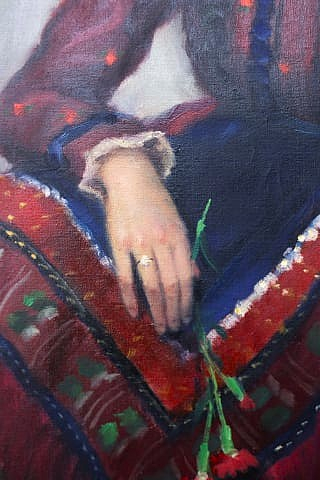 ÁLDOR János Lászlo, Tânără cu garoafe în port popular, 1935 [2]