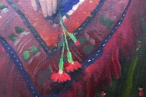 ÁLDOR János Lászlo, Tânără cu garoafe în port popular, 1935 [3]