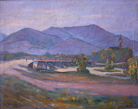 PICTURĂ - BARABÁS Márton I MÁRKUSFALVI, Peisaj băimărean, 1923