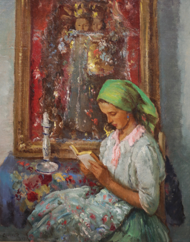 CZENCZ János, Tânără citind, 1943 [0]