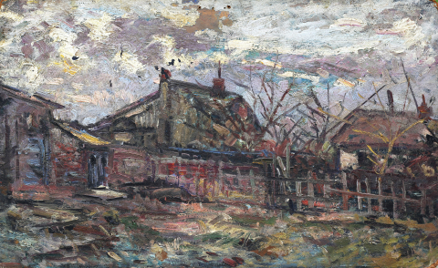 Eugen CHIROVICI,, Peisaje rurale - pictat față / verso [2]