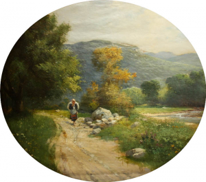 ZORKÓCZY Gyula (atr.),Tărancă la marginea pădurii