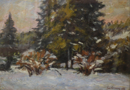 PAINTINGS - Emil CORNEA, Landscape of Borsec,1956