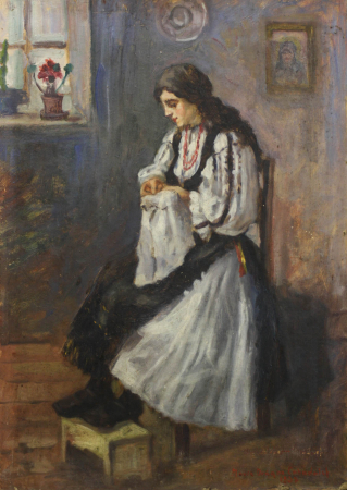 Maria CABADAIEF DRÁGAN,Sewing Peasant from Săliște, 1937