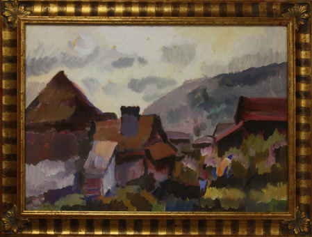 BALLA József, Peisaj cu case la Lăzarea, 1983 [3]